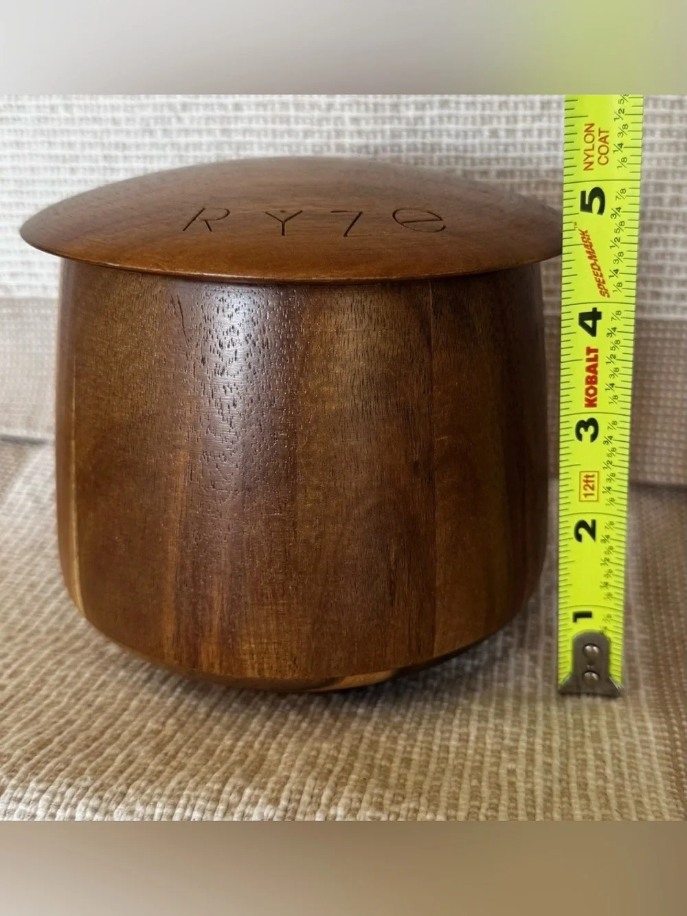 Wooden Coffee Storage Jar Container With Lid 5” Acacia Airtight Canister Wood